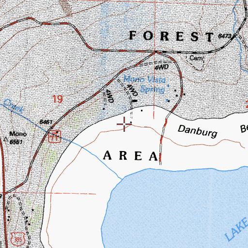 Topographic Map of Mono Lake Tufa State Natural Reserve, CA