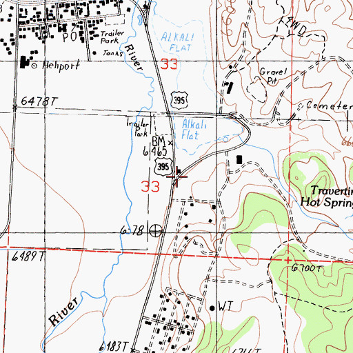 Topographic Map of Bridgeport Recreation Site, CA