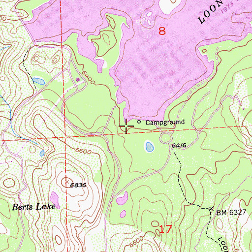 Topographic Map of Loon Lake Campground, CA
