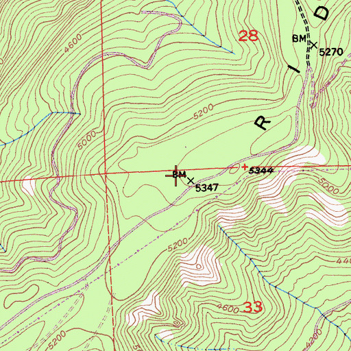 Topographic Map of Spring Hollow, CA