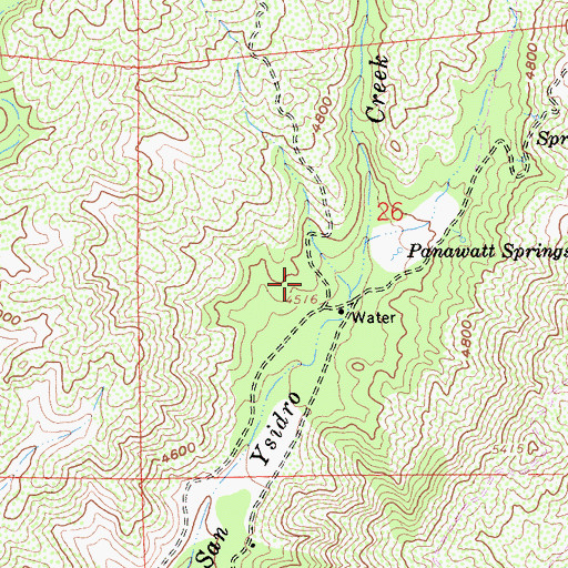 Topographic Map of Los Coyotes Reservation Campground, CA