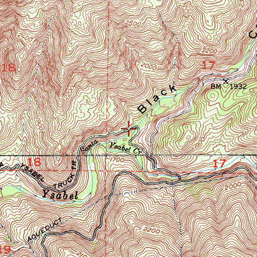 Topographic Map of Black Canyon Campground, CA