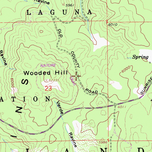 Topographic Map of Wooded Hill Group Camp, CA