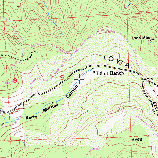 Topographic Map of Elliot Meadow, CA