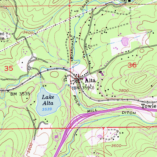 Topographic Map of Alta Volunteer Fire Protection District, CA