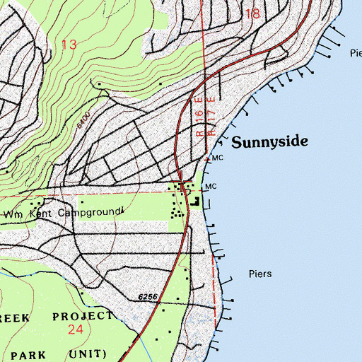 Topographic Map of Tahoe Park, CA