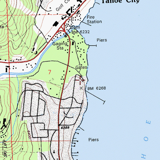 Topographic Map of Tahoe Tavern, CA