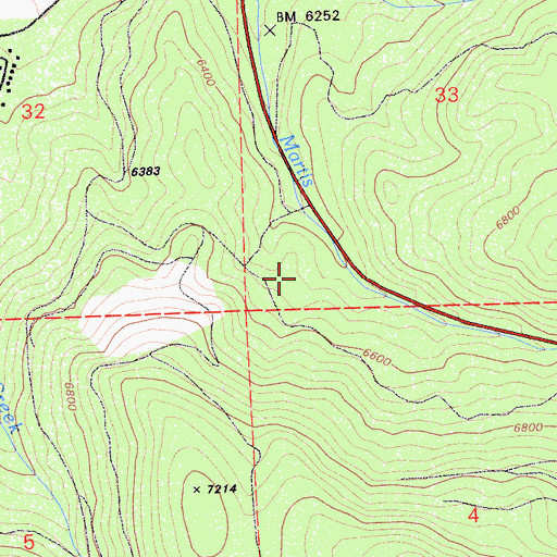 Topographic Map of Northstar-at-Tahoe Ski Area, CA