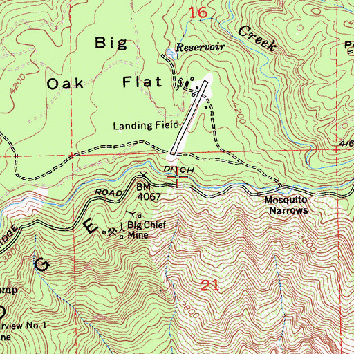 Topographic Map of Cedar Springs, CA