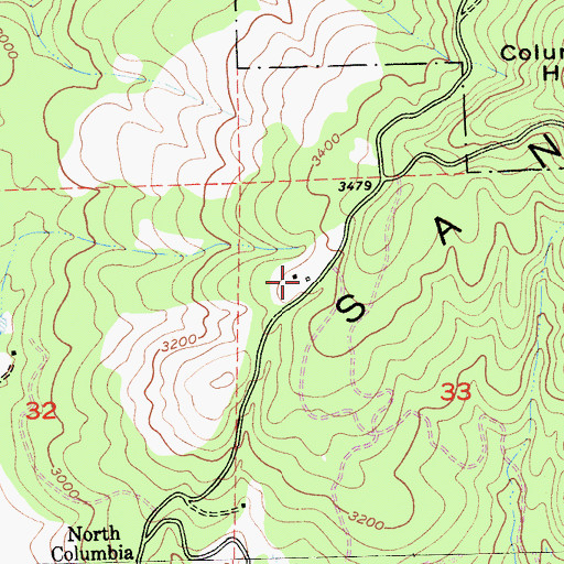 Topographic Map of Columbia Hill CDF Fire Station, CA