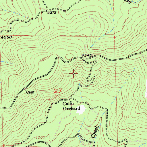 Topographic Map of Negro Tent, CA