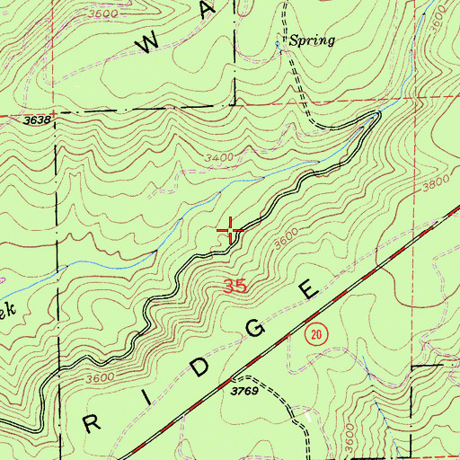 Topographic Map of Rock Creek Trail Picnic Area, CA