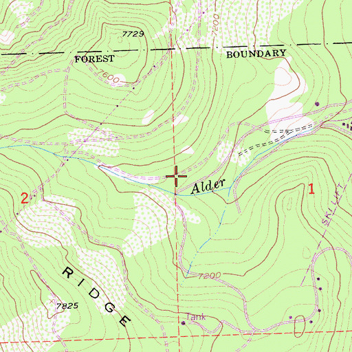 Topographic Map of Tahoe Donner Ski Area, CA