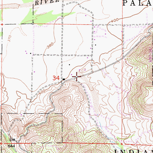 Topographic Map of Bubble-up Creek, CA