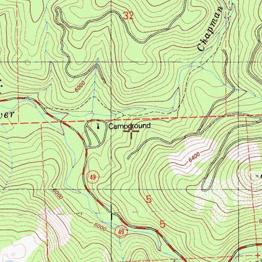 Topographic Map of Clio Forest Service Facility, CA