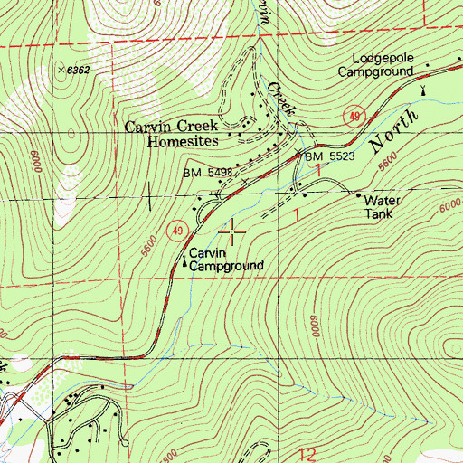 Topographic Map of San Francisco State University Camp, CA