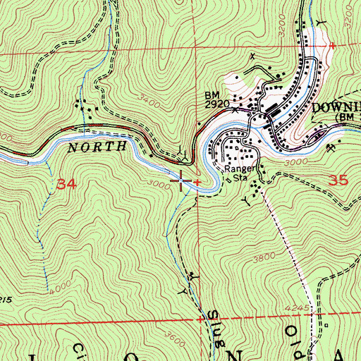 Topographic Map of Cannon Point Campground, CA