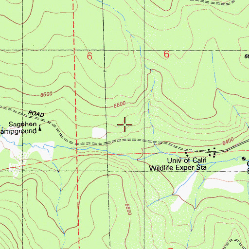 Topographic Map of Sagehen Creek Campground, CA