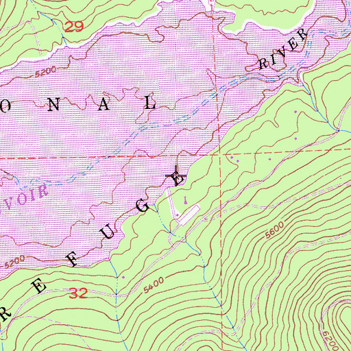 Topographic Map of French Meadows Boat Ramp and Picnic Recreation Site, CA