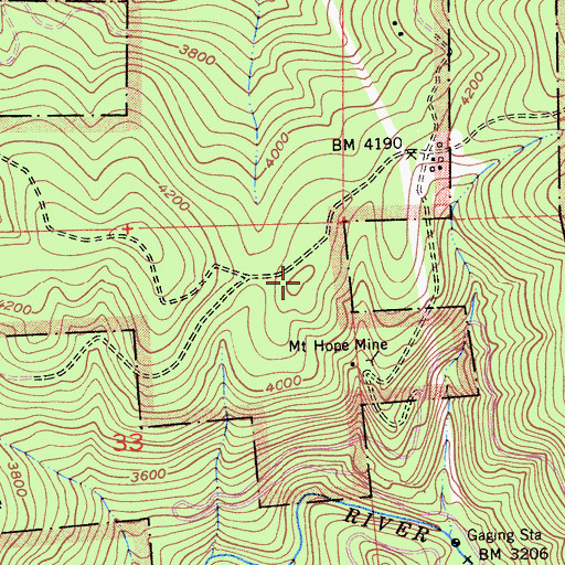 Topographic Map of Hope Mountain, CA