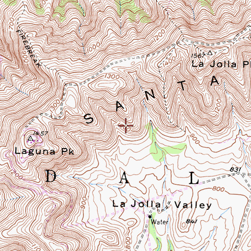 Topographic Map of Hueneme Canyon, CA