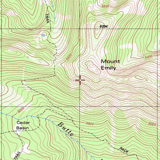 Topographic Map of North Fork Camp, CA