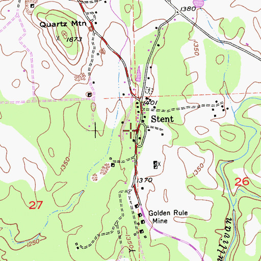 Topographic Map of Stent Post Office (historical), CA