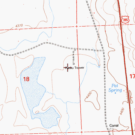Topographic Map of KCNO-AM (Alturas), CA
