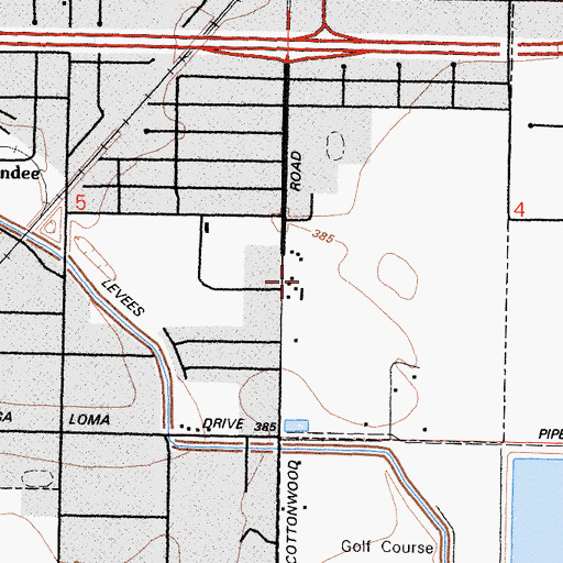 Topographic Map of KHIS-AM (Bakersfield), CA
