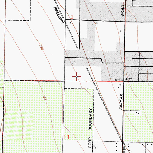 Topographic Map of KCWR-AM (Bakersfield), CA