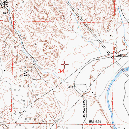 Topographic Map of KAFY-AM (Bakersfield), CA