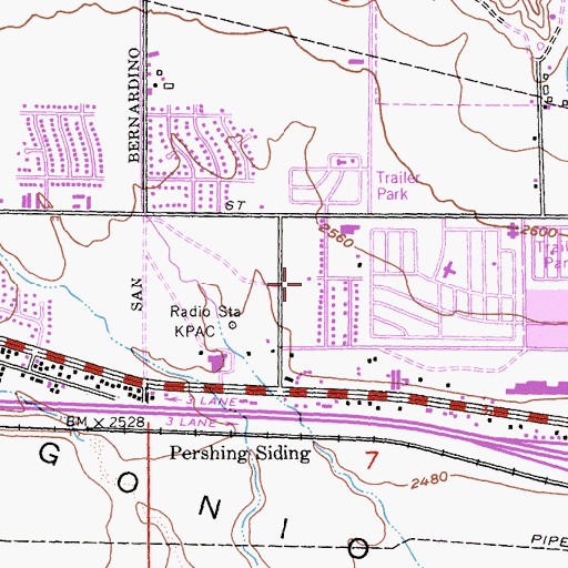 Topographic Map of KMET-AM (Banning), CA