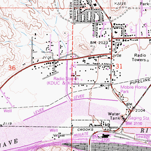 Topographic Map of KSZL-AM (Barstow), CA