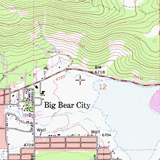 Topographic Map of KBBV-AM (Big Bear Lake), CA