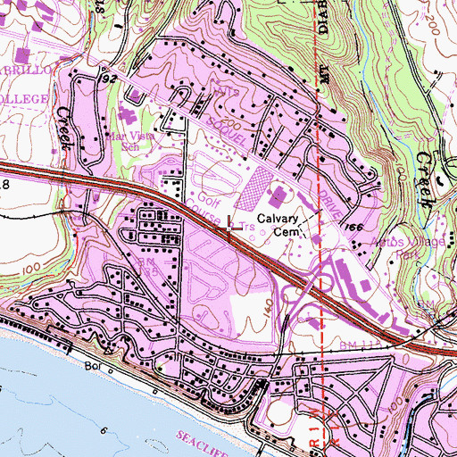 Topographic Map of KLAU-AM (Capitola), CA