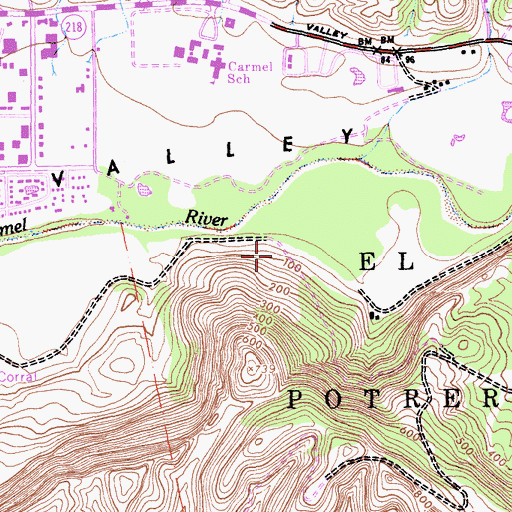 Topographic Map of KRML-AM (Carmel), CA