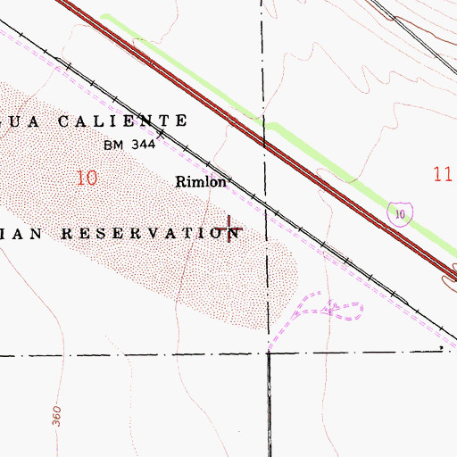 Topographic Map of KCPC-AM (Cathedral City), CA