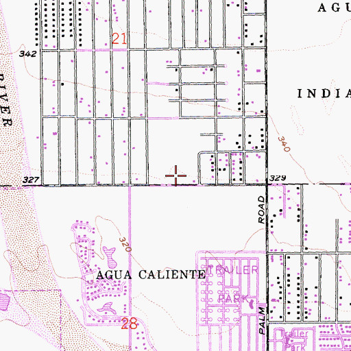Topographic Map of KWXY-AM (Cathedral City), CA