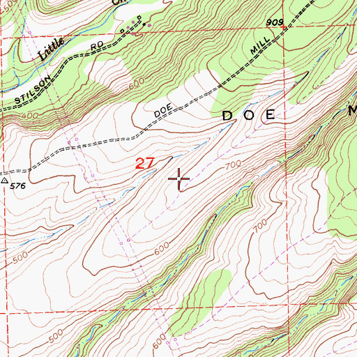 Topographic Map of KHSL-AM (Chico), CA