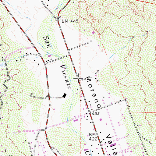 Topographic Map of KECR-AM (El Cajon), CA