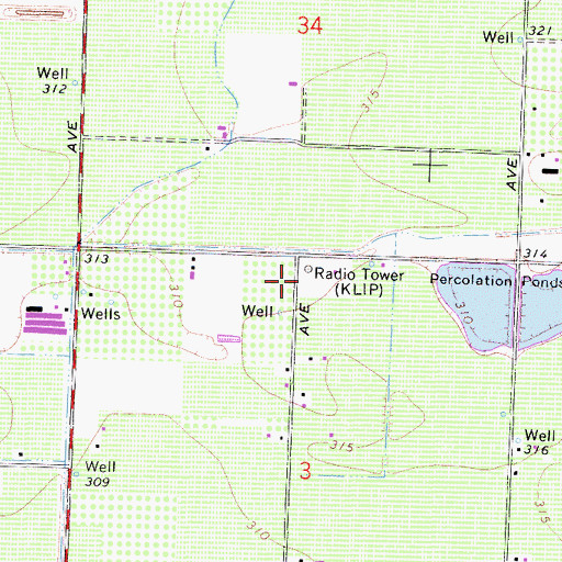 Topographic Map of KRGO-AM (Fowler), CA