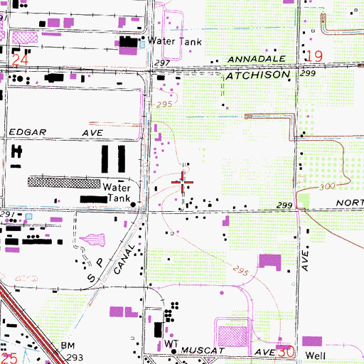 Topographic Map of KRGO-AM (Fowler), CA