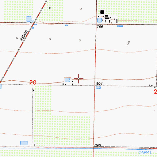 Topographic Map of KNOB-AM (Frazier Park), CA