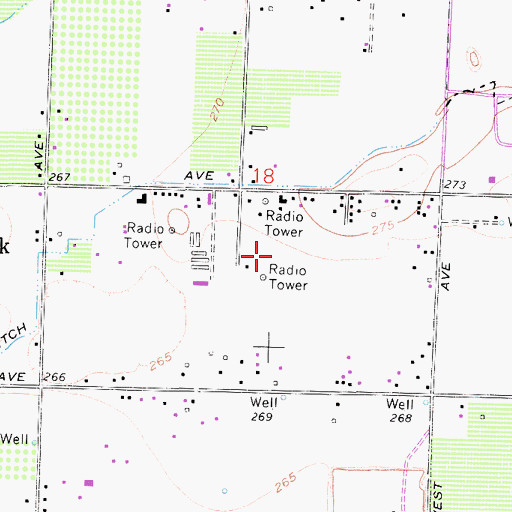 Topographic Map of KIRV-AM (Fresno), CA