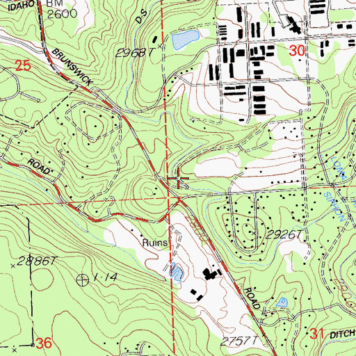 Topographic Map of KNCO-AM (Grass Valley), CA