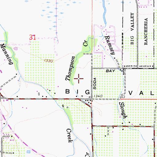 Topographic Map of KXBX-AM (Lakeport), CA