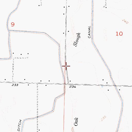Topographic Map of KQIQ-AM (Lemoore), CA