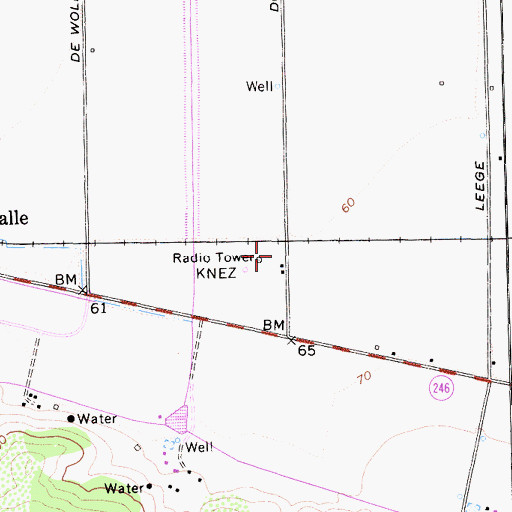 Topographic Map of KNEZ-AM (Lompoc), CA