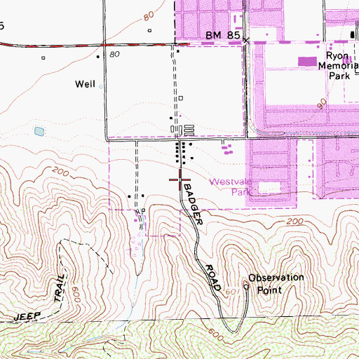 Topographic Map of KLOM-AM (Lompoc), CA