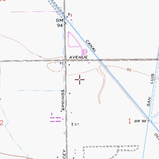 Topographic Map of KLBS-AM (Los Banos), CA
